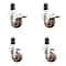 Service Caster 3 Inch 316SS High Temp Glass Filled Nylon 1-1/2 Inch Stem Caster Lck Brake, 2PK SS316TTLEX20S314-GFNSHT-2-S-2-112 - alternate 2